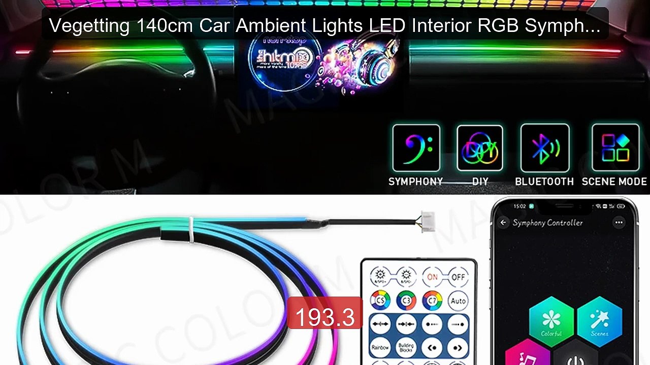 Vegetting 140cm Car Ambient Lights LED Interior RGB Symphony ... -- Amazing Value 2026 | Must Have!