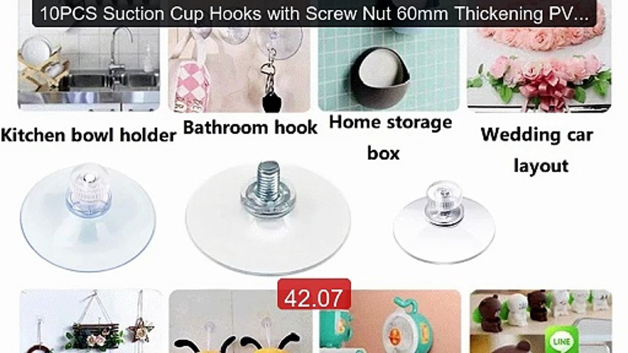 10PCS Suction Cup Hooks with Screw Nut 60mm Thickening PVC Suc... -- Best Buy 2026 | Great Quality!