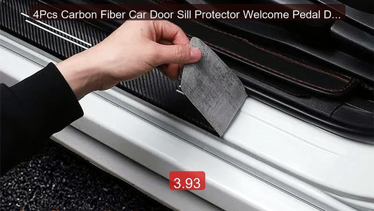 4Pcs Carbon Fiber Car Door Sill Protector Welcome Pedal Decora... -- Hot Deal 2026 | Limited Offer!