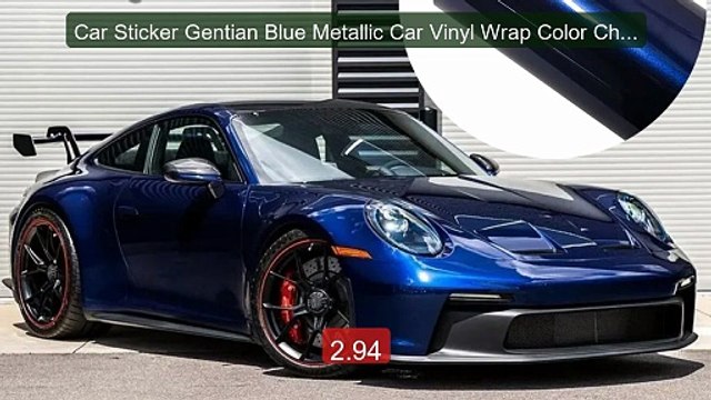 Car Sticker Gentian Blue Metallic Car Vinyl Wrap Color Change ... Hot Deal 2026 | Limited Offer!