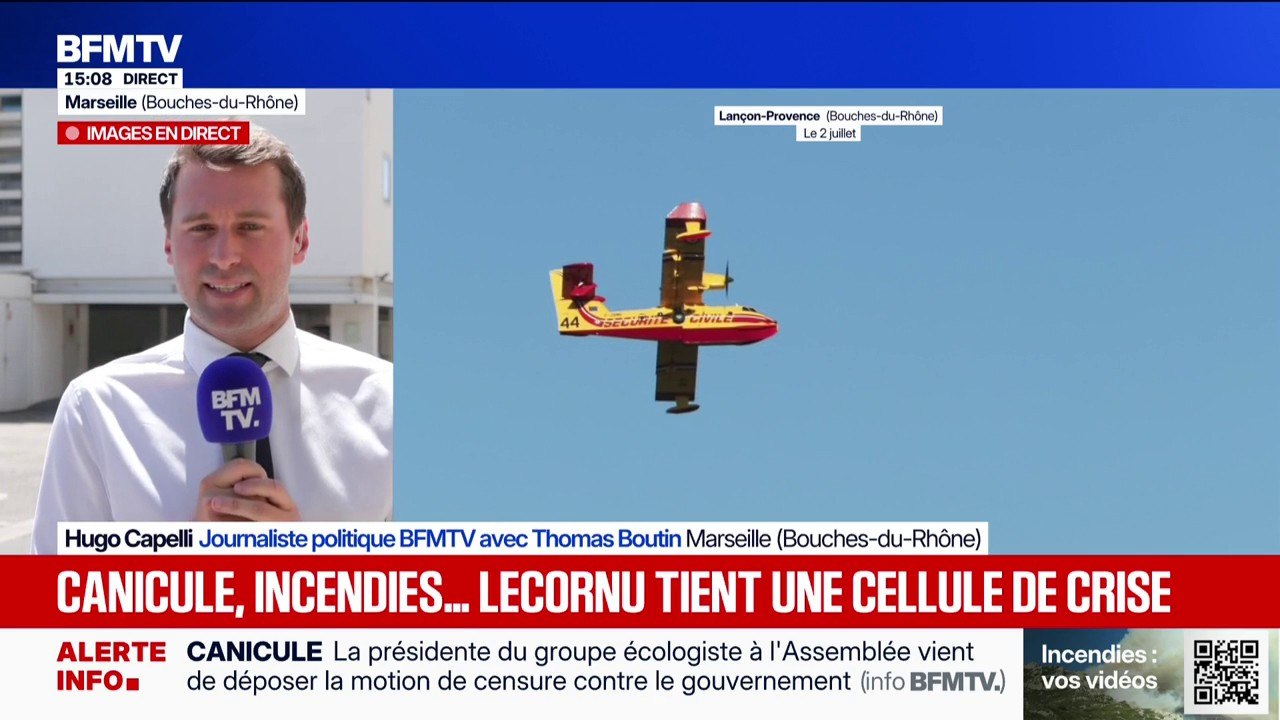 Feux de forêt: Sébastien Lecornu tient une cellule de crise à Marseille