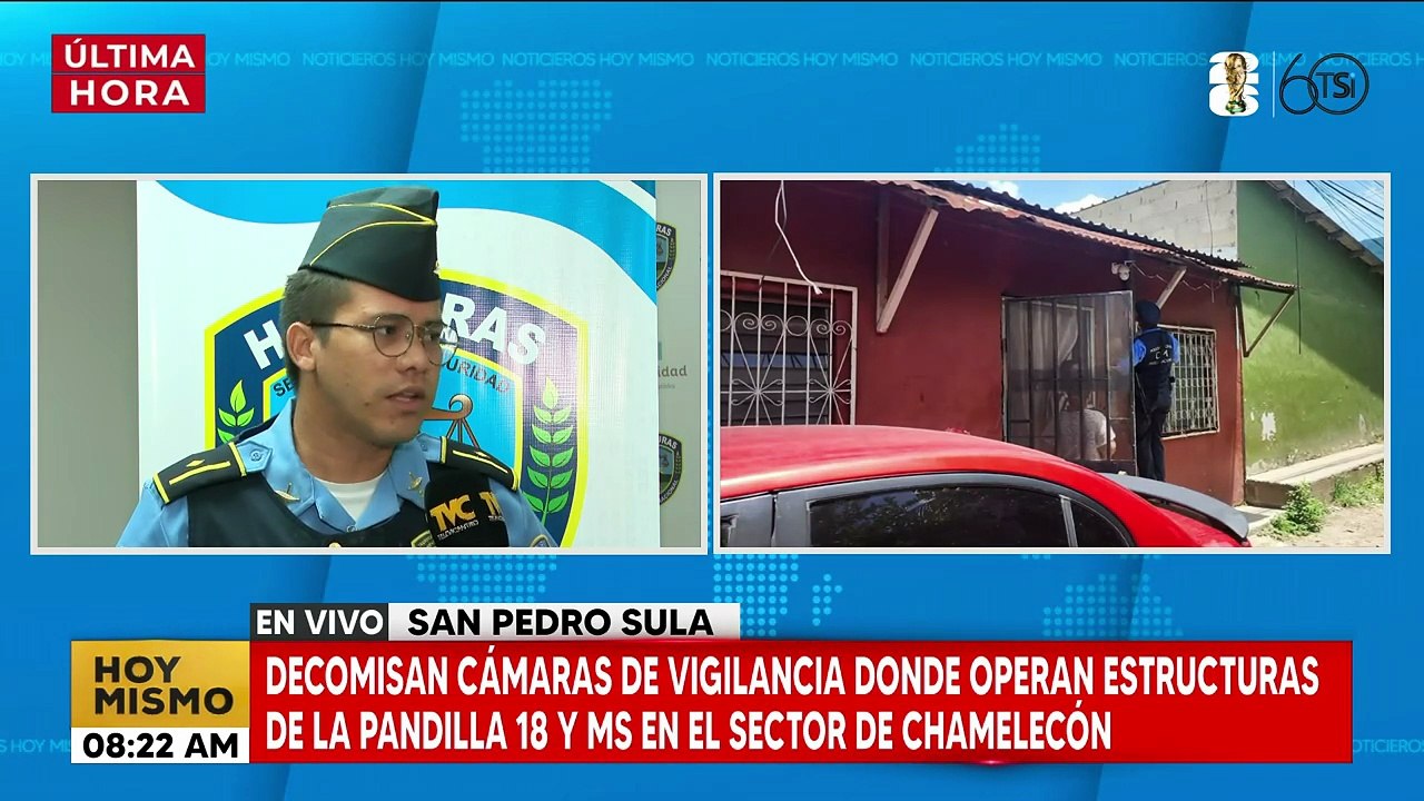 Decomisan cámaras de vigilancia operadas por las pandillas 18 y MS en Chamelecón