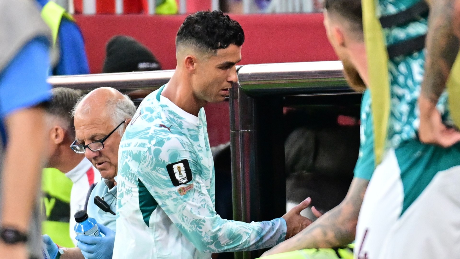 La reacción de Cristiano al ser sustituido con 1-1