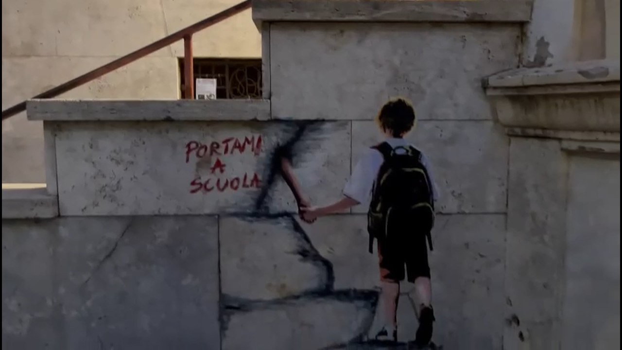 'Portami a scuola', a Roma l'opera di Harry Greb per i bimbi palestinesi