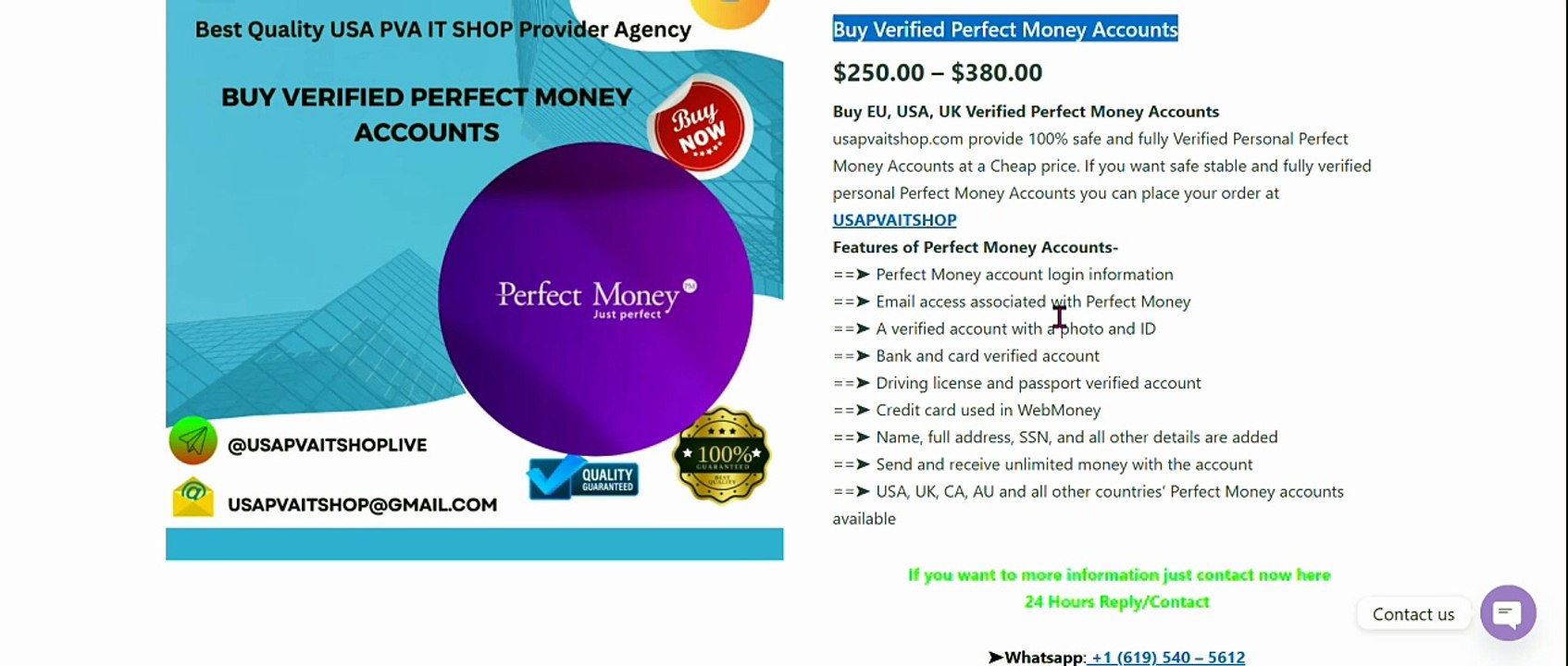 Browse Buy verified Perfect Money accounts