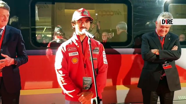 Presentato il treno Frecciarossa con la livrea dedicata alla Ducati