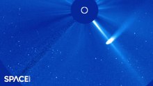 Comet PanSTARRS captured by two satellites that are staring at the sun