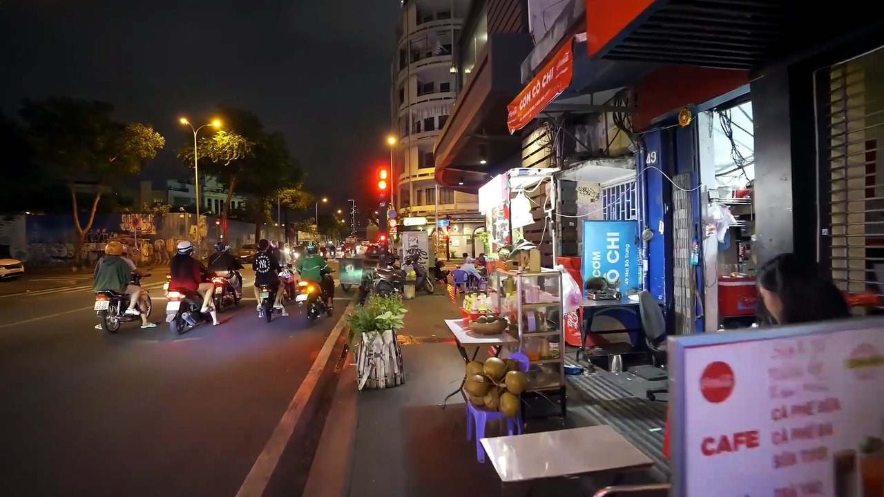 Full Night Street View of Downtown HCMC – Nguye...