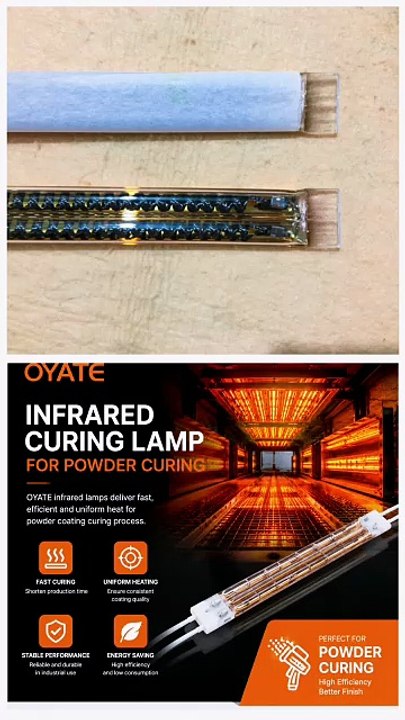 2000w Carbon Fiber Twin Tube IR Heating Lamp for Powder Coating Curing Oven and Industrial Drying