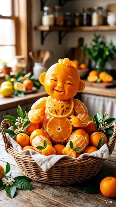 An orange fruit baby