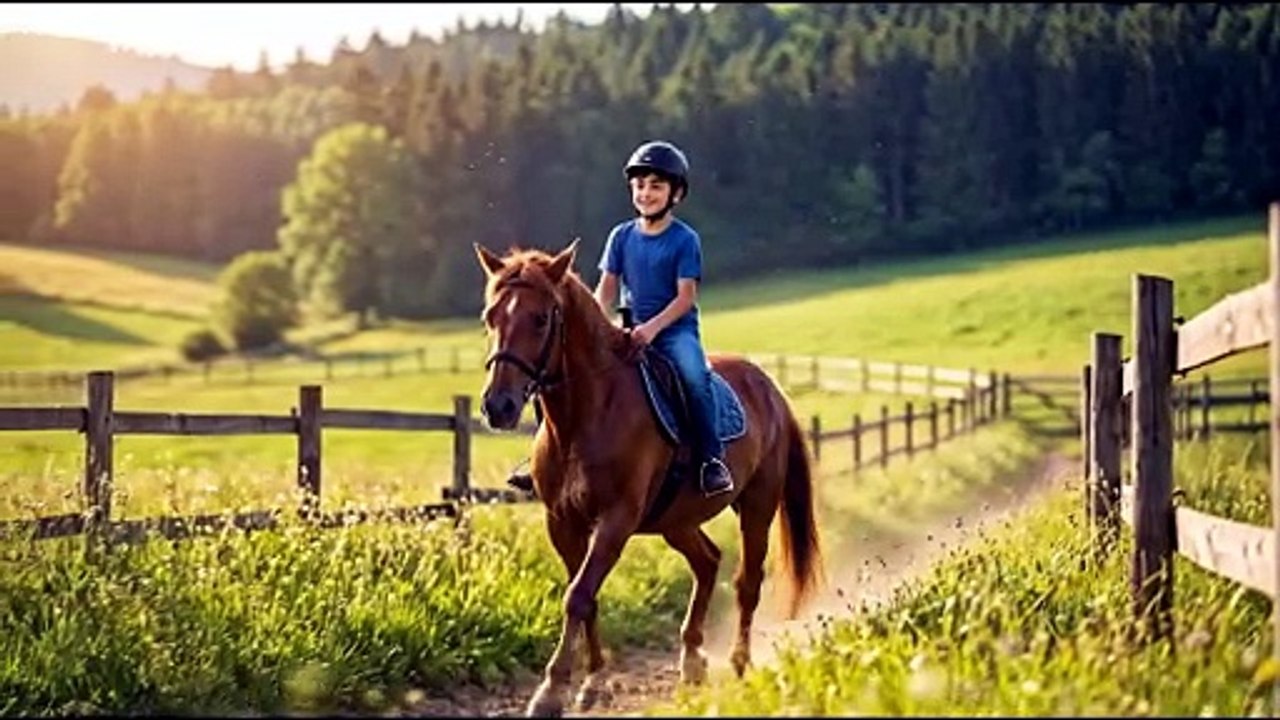 Riding on a horse