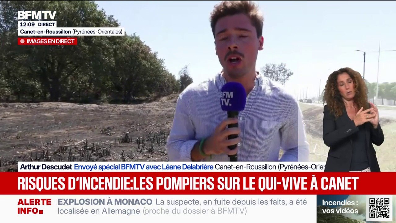 Incendies: opération de "noyage" des pompiers à Canet-en-Roussillon