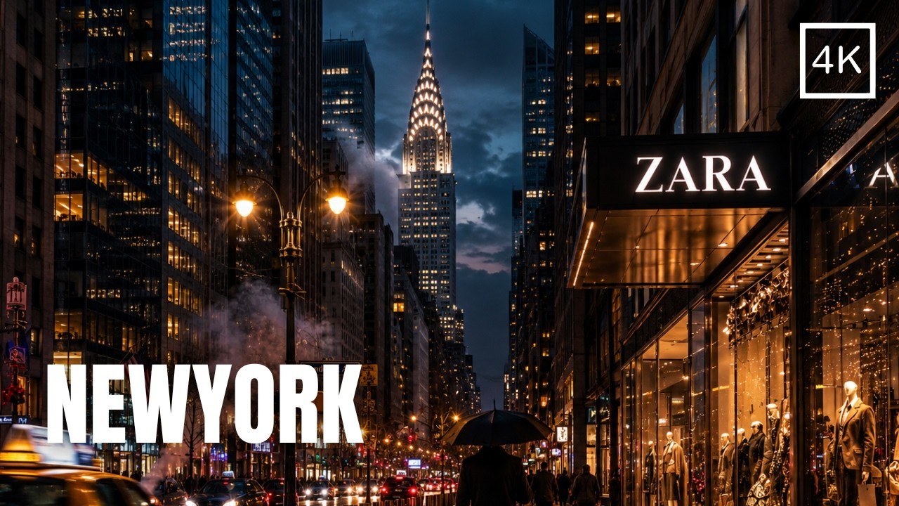 NYC Night Ambience Walking Tour: A Relaxing Walk on 2nd Ave (No Talking) | True 4k HDR
