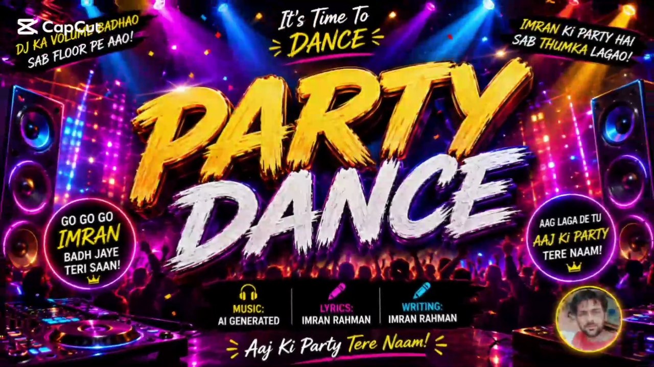 Party Dance 🔥 DJ Remix | पार्टी डांस | Hindi Urdu English Party Song | disco party dance song| Lyrics Imran Rahman | AI Music