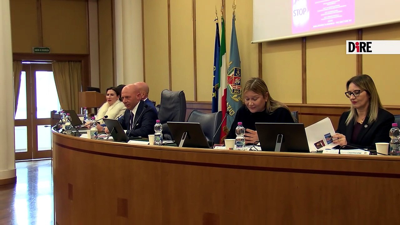 Il vicepresidente del Consiglio regionale del Lazio, Giuseppe Cangemi, al convegno sulla violenza contro le donne