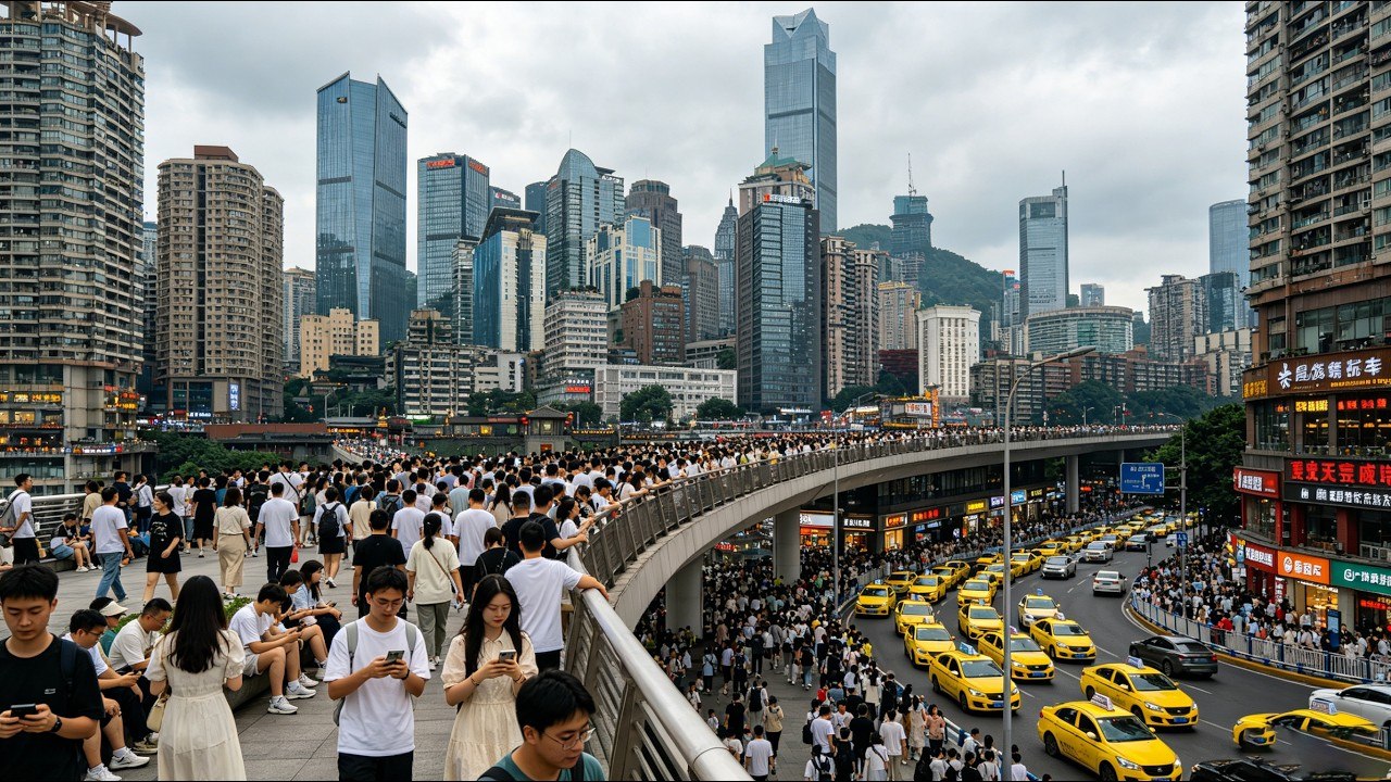 This Is Not Sci-Fi Movie! Guanyinqiao Chongqing, World’s Most Cyberpunk Downtown 4K HDR