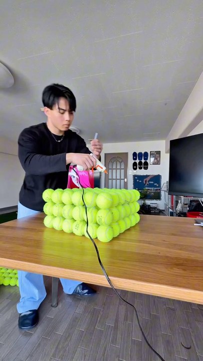DIY Tennis Ball Cube Table