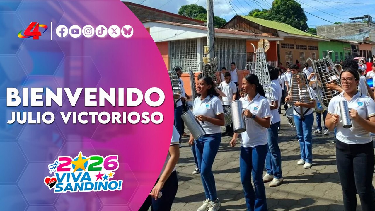 🇳🇮 Juigalpa 2026: desfile de bandas rítmicas por el 47 aniversario de la Revolución