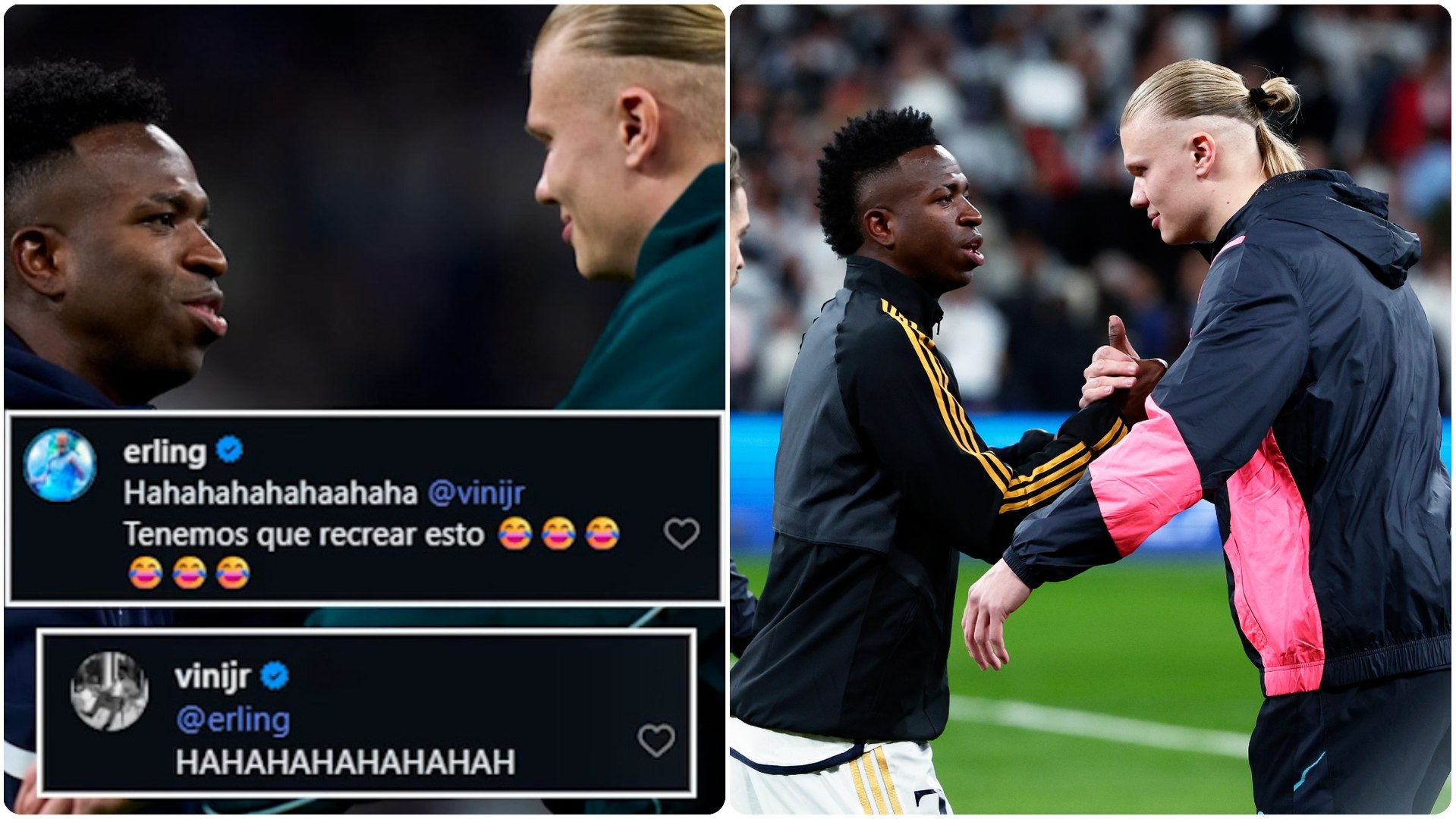 La viral interacción entre Vinicius y Haaland
