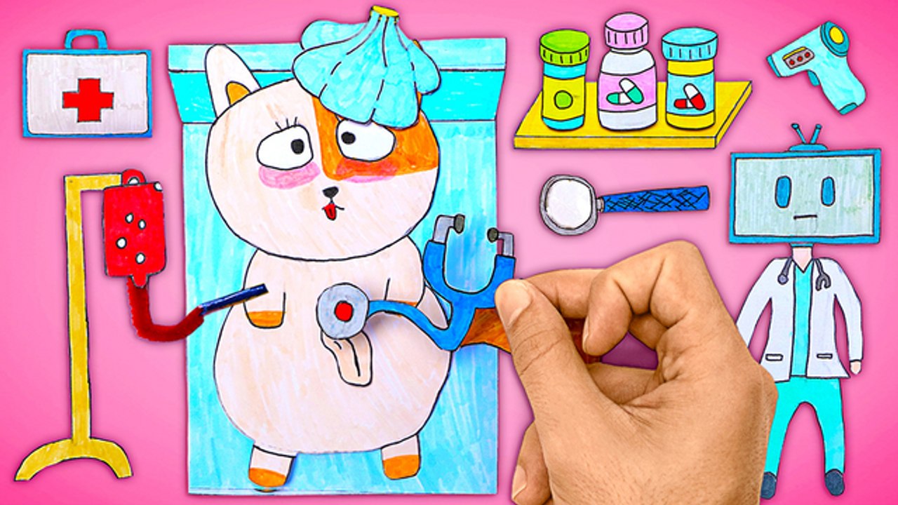 Sauvetage de chats en papier || Jouons au docteur et construisons un hôpital À LA MAIN !