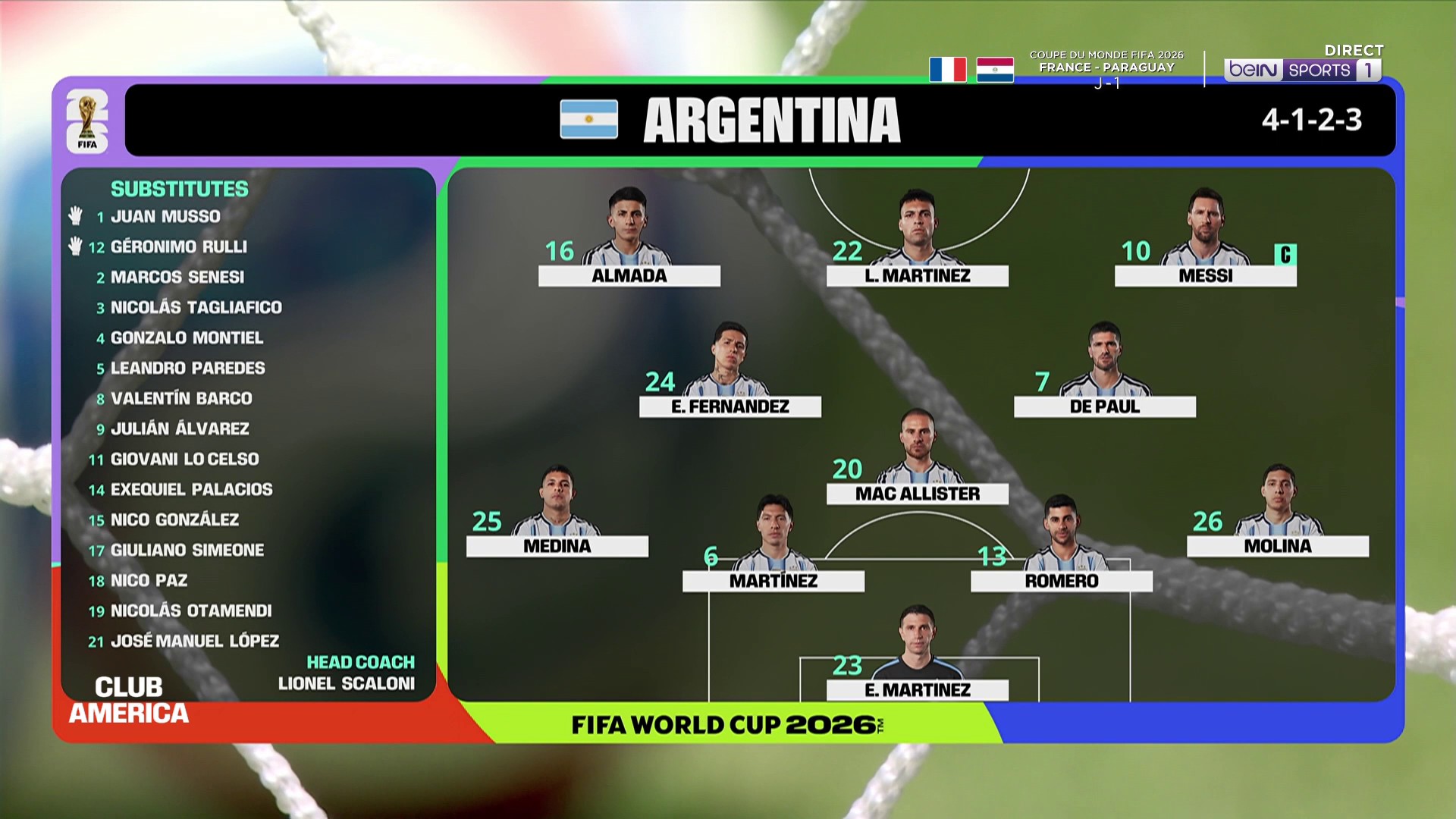 Coupe du monde 2026 : Messi à droite et Lautaro Martinez en pointe... les compos de l'Argentine et du Cap-Vert