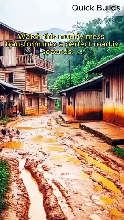 From Mud to Modern Road Transformation! 🚜 #shorts