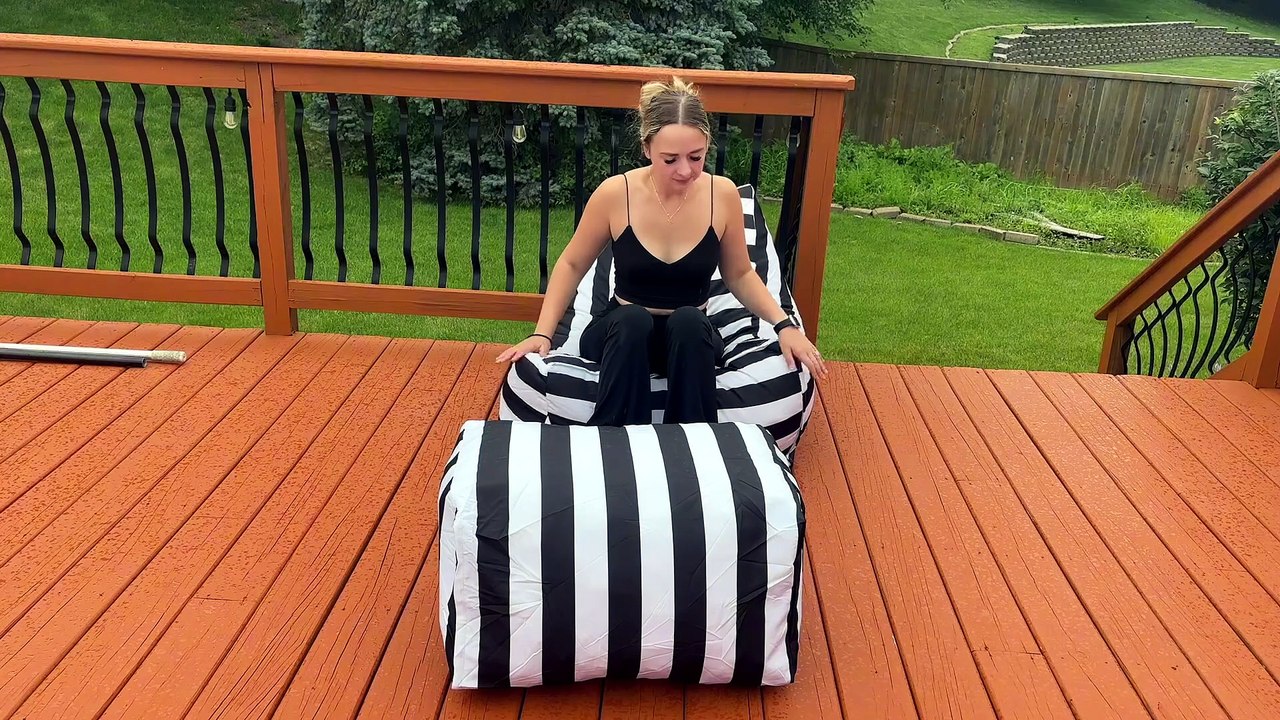 Beanbag chair and ottoman