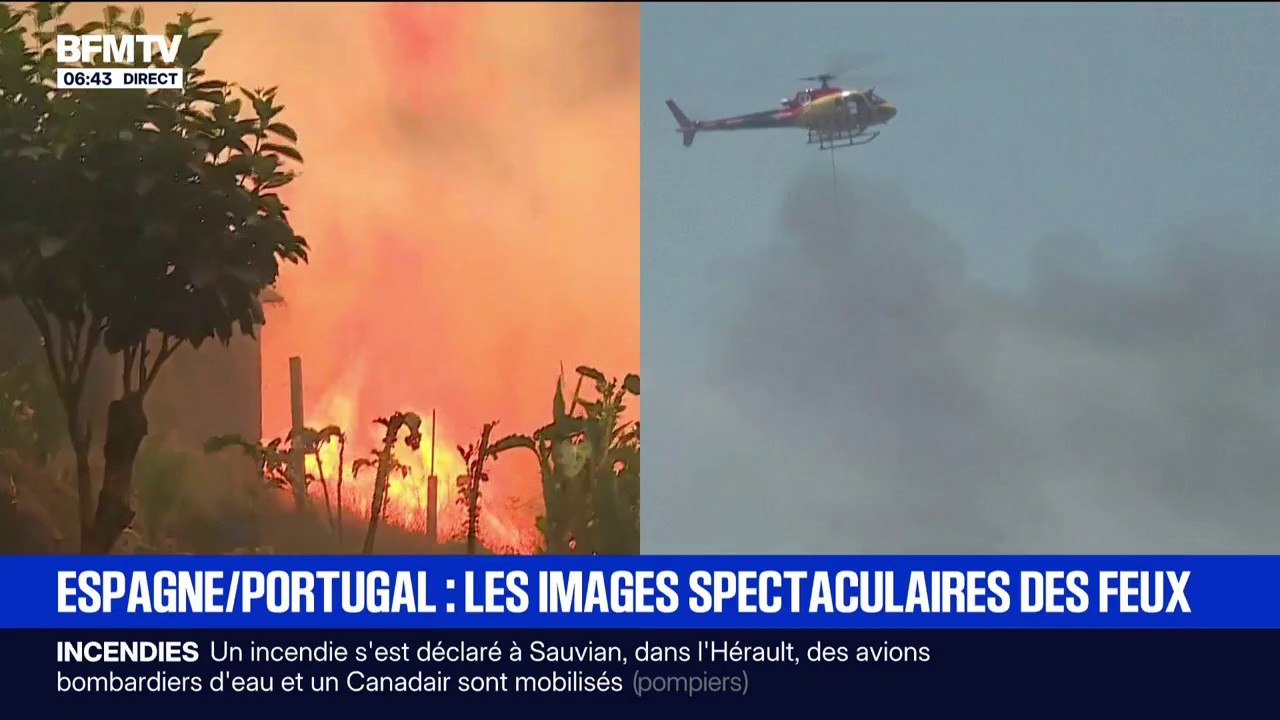 Incendies: l'Espagne et le Portugal en proie à des feux spectaculaires