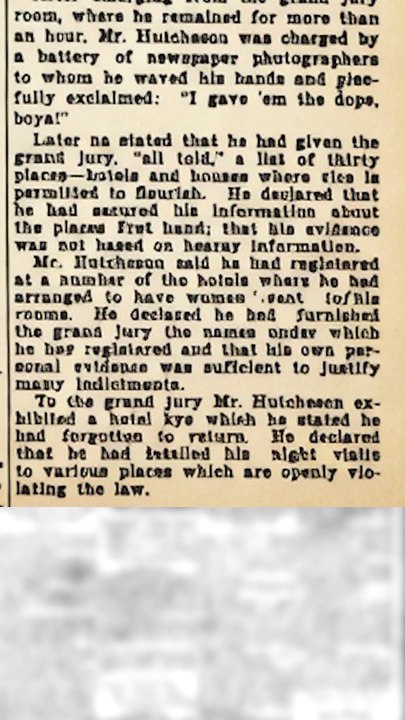 3rd June 1913 Grand Jury Told of Vice Conditions