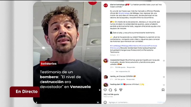 Bombero español destacó el carácter solidario del pueblo venezolano en medio de las dificultades