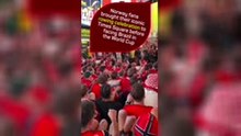 Norway fans take over Times Square with Viking row