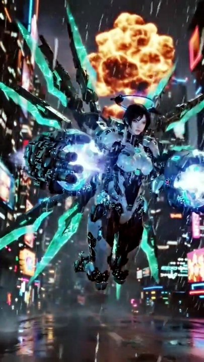 Cyber Angel Warrior | Futuristic Sci-Fi Battle | Click to Visit Our Website for More Videos