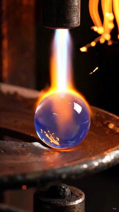 Glass Marbles Flame Polished & Cooled | Mesmerizing Glass ASMR 🔥🔵