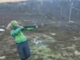 Girl Gets Knocked Down By Rifle