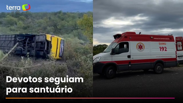 Ônibus com mais de 40 romeiros tomba, deixa dezenas de feridos e ao menos dois mortos no Ceará