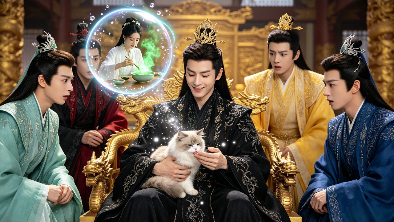 Royals hear a cats thoughts; she saves four princes and becomes their treasure.