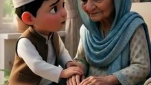 Hadi showed that grandmother is sitting alone and sad... But when bone sits beside her, talks and makes her heart happy, grandma smiles again. ❤️ This lovely story teaches children how important it is to spend time with their grandparents and grandparent