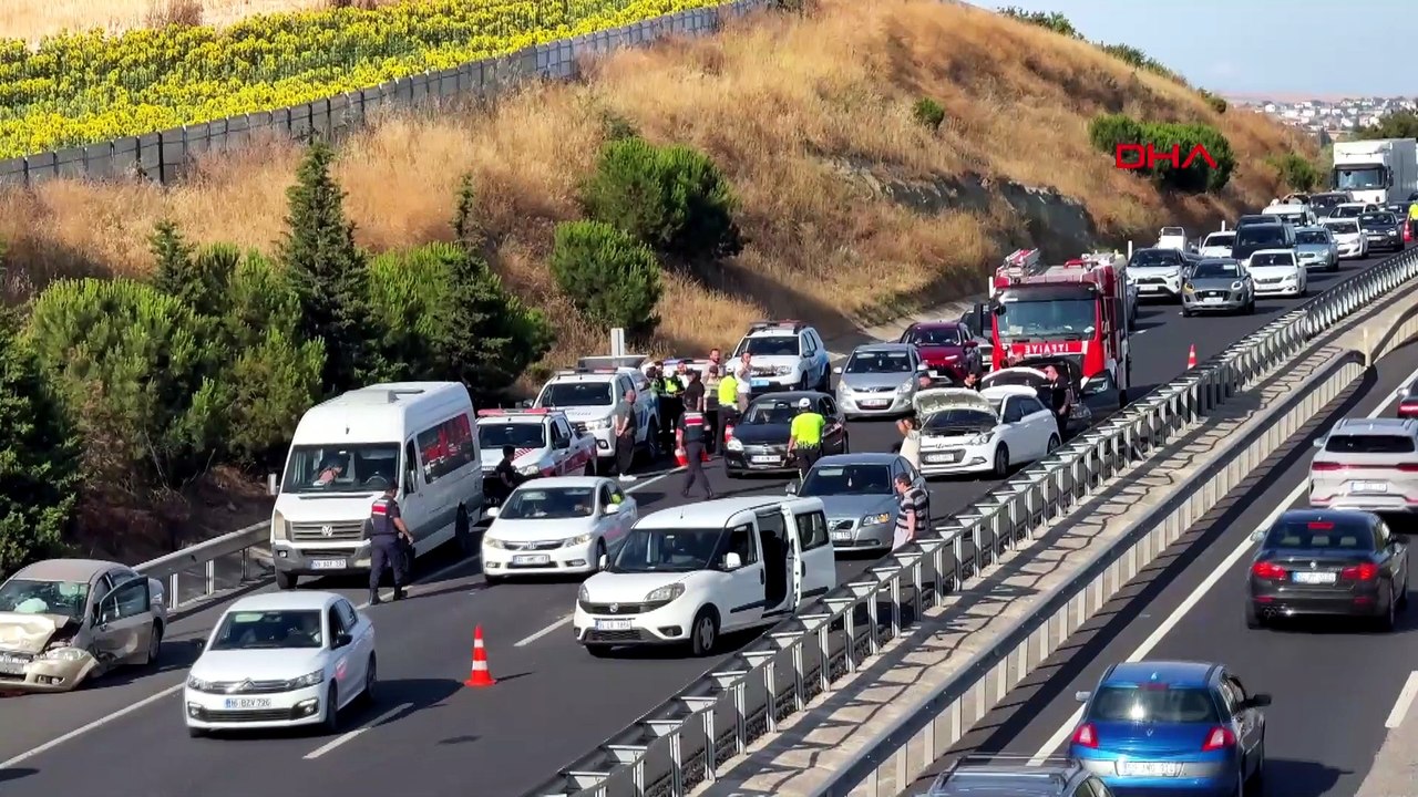 Tekirdağ'da 7 aracın karıştığı zincirleme kaza; 1 yaralı