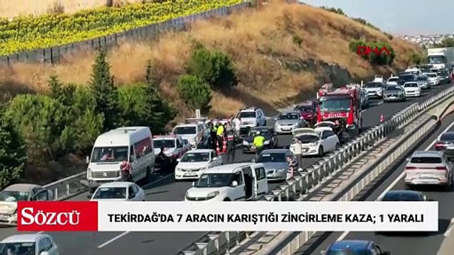 Tekirdağ'da 7 aracın karıştığı zincirleme kaza; 1 yaralı
