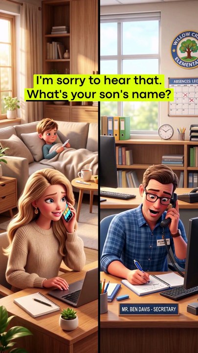 CALLING THE SCHOOL: MY CHILD IS SICK 🤒 Easy English Conversation #shorts