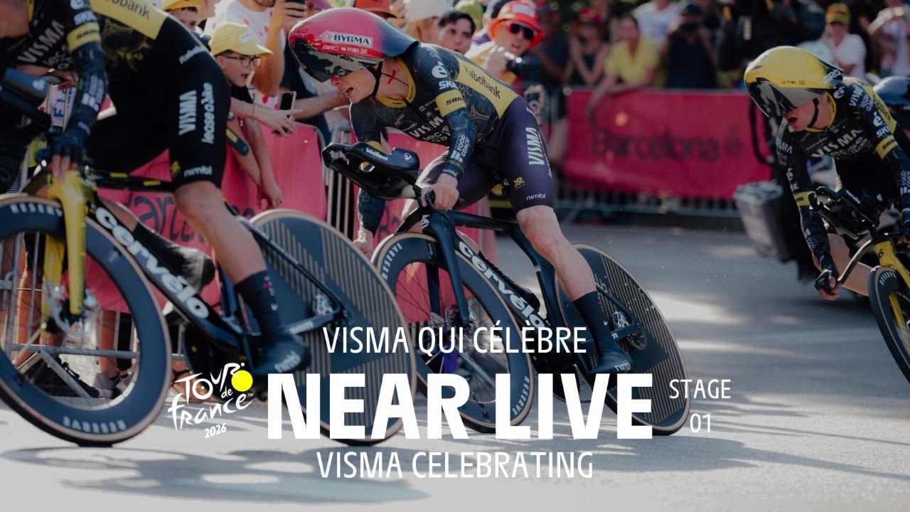 Visma celebrating - Stage 1