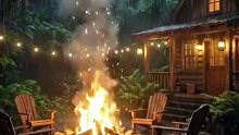 Hidden Tropical Rainforest Cabin with Heavy Rain & Campfire 🔥 Relaxing Nature Sounds for Sleep
