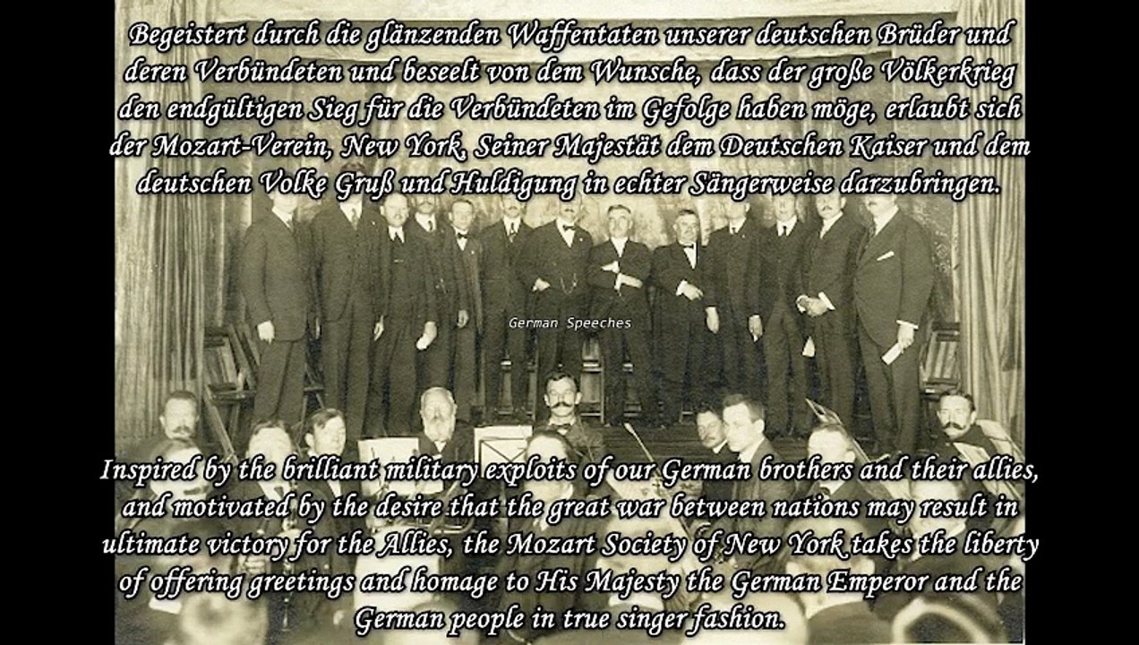 Men's choir, Mozart Society of New York – Greetings from New York to Kaiser Wilhelm II., 1916