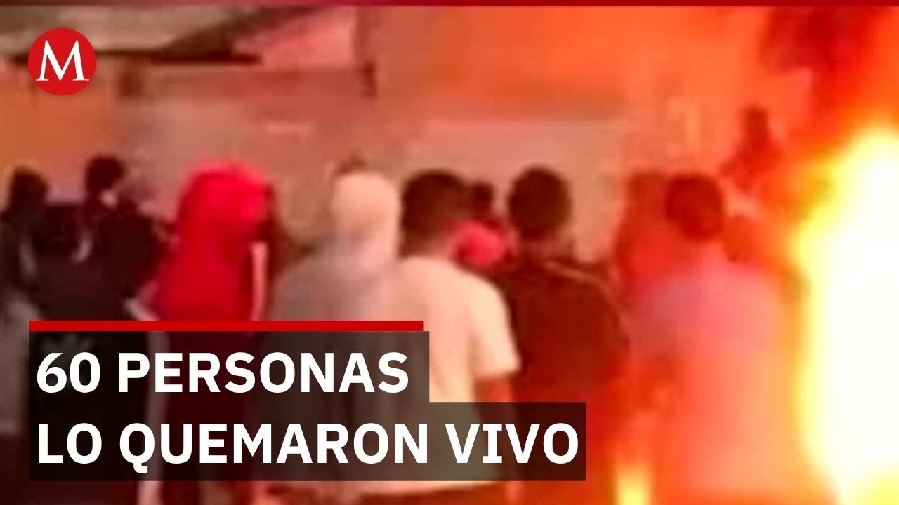 Linchamiento en Puebla: 60 personas quemaron a un hombre mientras policías no pudieron intervenir