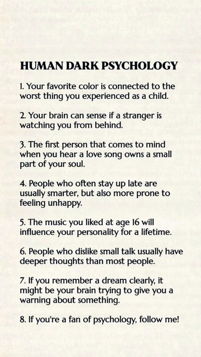 Human psychology facts