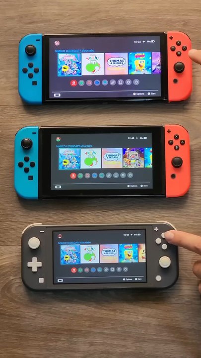 NAMCO LEGENDARY Mountains Switch Lite Standard vs Oled Speed Test Comparison #shorts