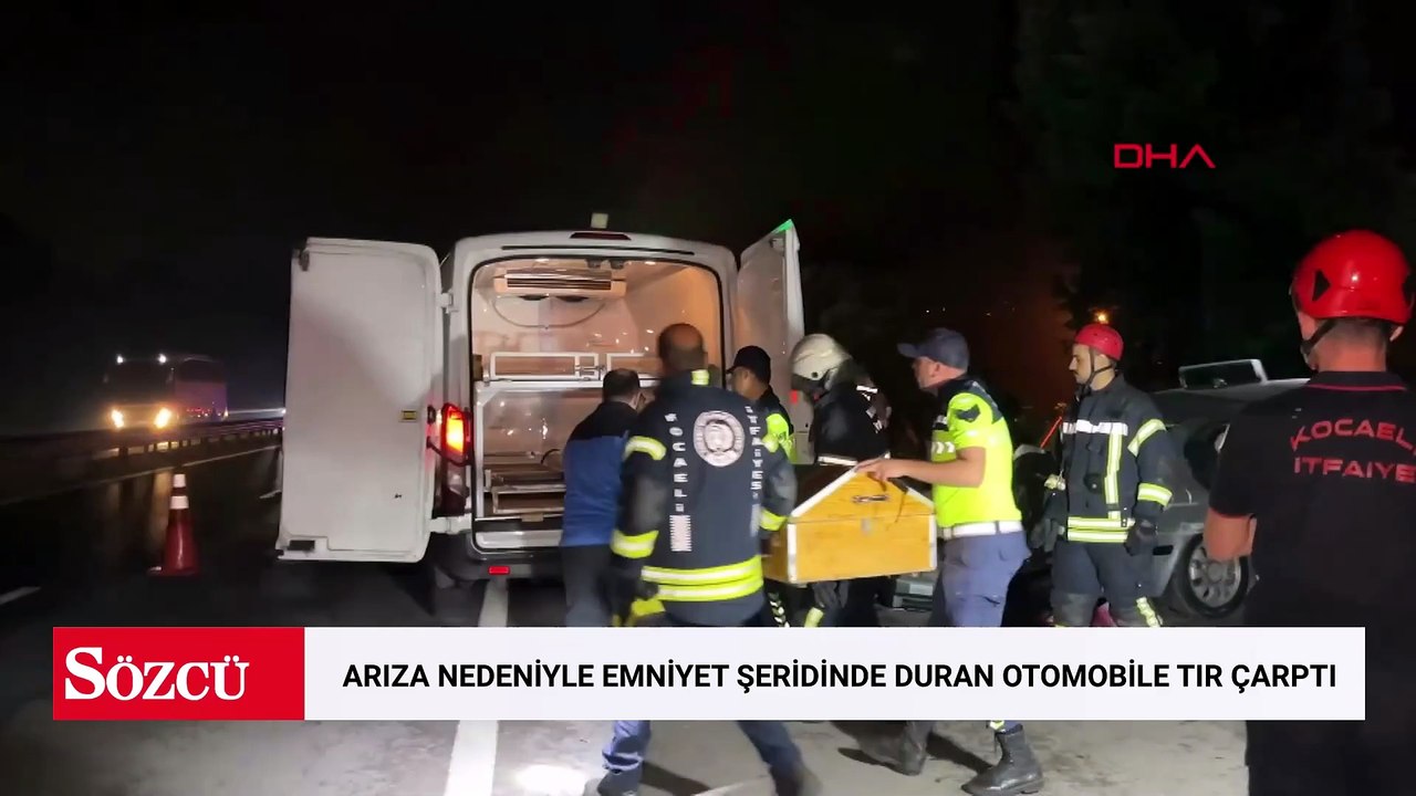 Arıza nedeniyle emniyet şeridinde duran otomobile TIR çarptı; 1 çocuk öldü, 3 yaralı