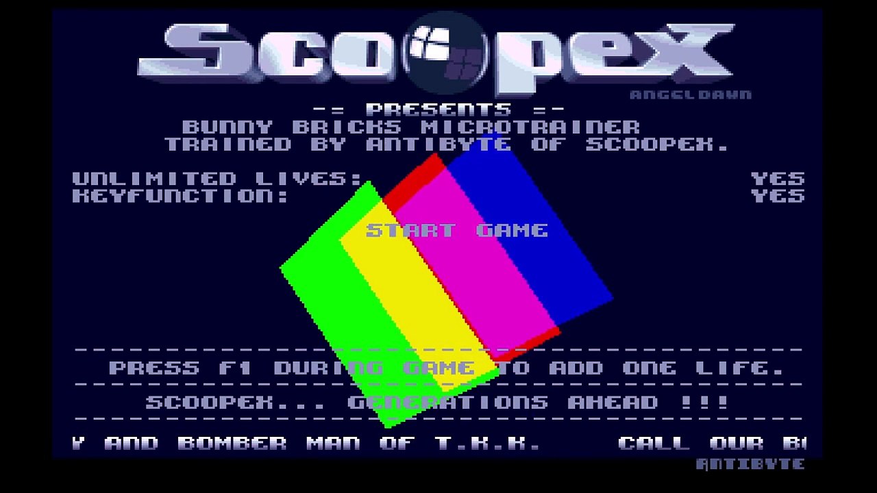 Amiga Trainer Intro Bunny Bricks by Scoopex