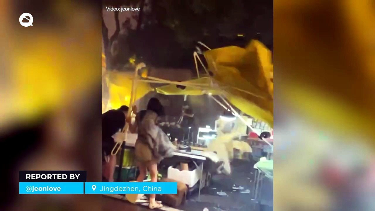 Strong winds in China: Storm causes damage in Jingdezhen