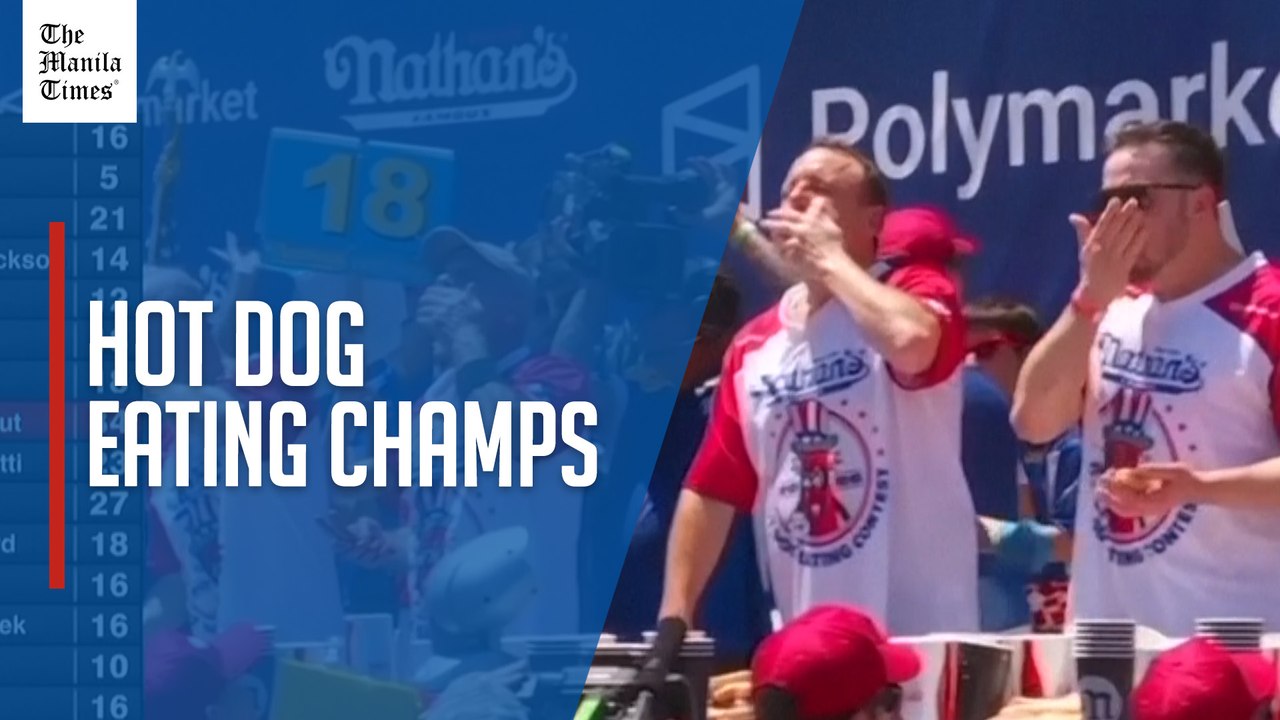 Joey Chestnut and Miki Sudo triumph at hot dog eating contest in New York